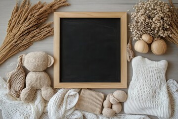 Pregnancy Announcement Twin Template for Social Media Flat Lay Aesthetic with Letterboard and White Bodysuits