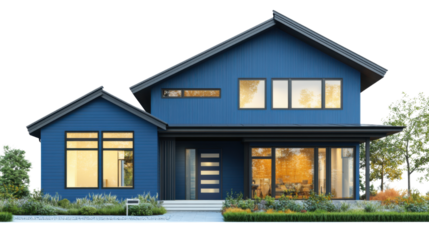 Modern  house isolated on white background 