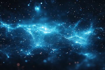 Obraz premium Blue galactic nebula in deep space with stars and cosmic dust