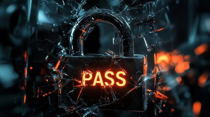 Obraz premium セキュリティを突破して情報を盗むハッカー
