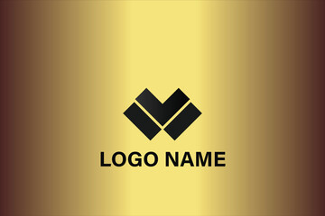 Modern Logo Design with Gold Gradient Background