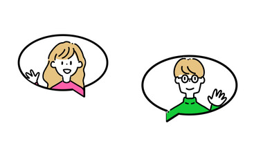 会話をする男女