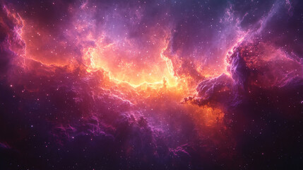 Colorful Nebula Space Background with Glowing Clouds
