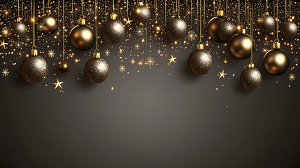 Christmas Ornaments, Hanging, Dark Gray Background