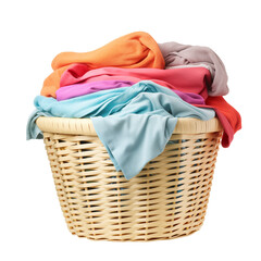 laundry basket filled with clothes transparent background
