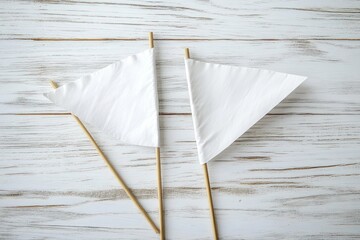 Minimalist Triangle Pennant Flag Mockup Blank Paper Flags Presentation Design Template