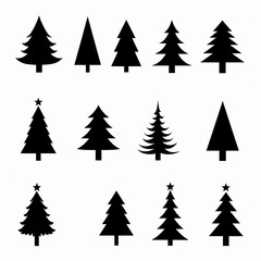 Obraz premium twelve simple black christmas tree