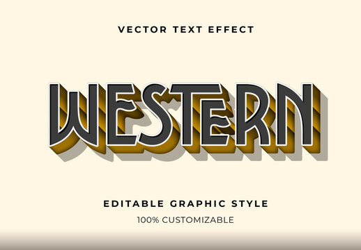 Brown And Yellow Retro Western Style Text Effect