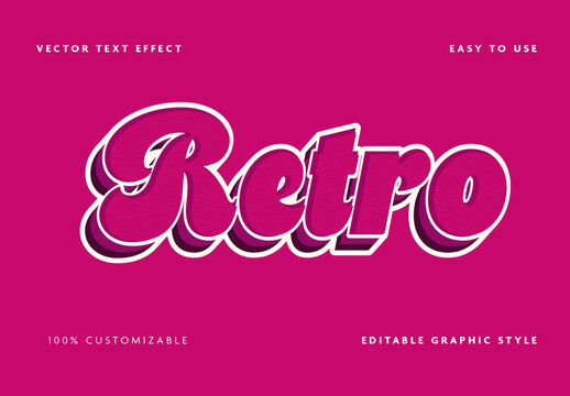 Pink Retro Bold 3d Script Font Cursive Text Effect