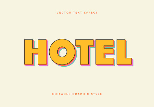 Yellow and orange Bold 3D Outlined Font Retro Layered Text Effect