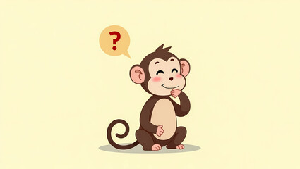 curious monkey contemplates a question.