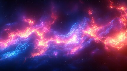 Fototapeta premium Colorful Nebula Cosmic Cloud Formation in Space, Galaxy Background with Starfield and Vibrant Gas.