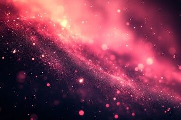 Abstract galaxy with pink and purple stars in outer space background