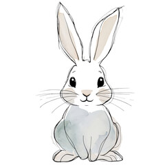 Obraz premium Cute Minimalist Bunny in Watercolor Style