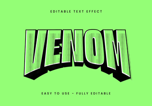 Black And Green Curved Venom Font Comic Toxic Bold Text Effect