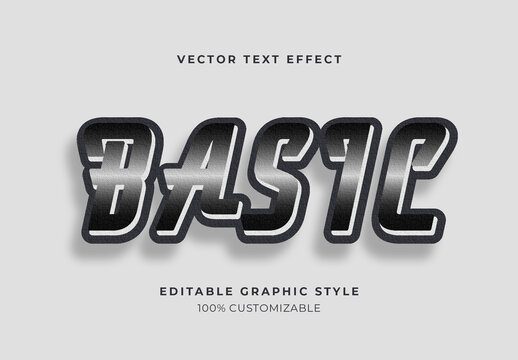 Silver Chunky Polished Modern Bold Text Effect