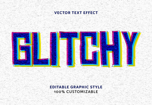 RGB Distorted Digital Outline Glitch Text Effect