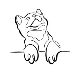 Cat Hiding – Minimalist One Line Art of a Peeking Pet, Continuous Line Illustration for Logos, Tattoos, and Clip Art