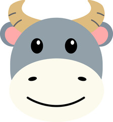 Watercolor cow head