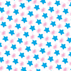 Seamless geometric stars pattern, repeat stars celebration background and sky stars pattern