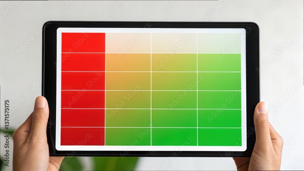 Poster digital concept chart illustrated on tablet display for data analysis
