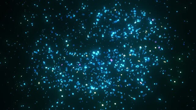 Glowing particles dynamically align to form a futuristic map of Hong Kong. The animation features rotating perspectives and cosmic lighting, creating a mesmerizing sci-fi atmosphere.