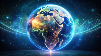 Fototapeta premium Stunning Earth Visualization Showcasing Decarbonization and Progress