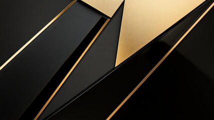 Elegant Black and Gold Abstract Background with Geometric Shapes