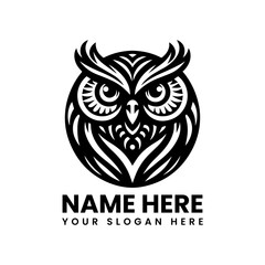 Fototapeta premium Stylized owl vector graphic. Wise nature bird design