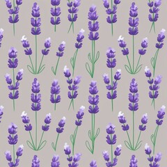 Obraz premium A beautifully arranged pattern of lavender flowers, showcasing vibrant purple hues against a soft, neutral background. Perfect for nature-themed designs.