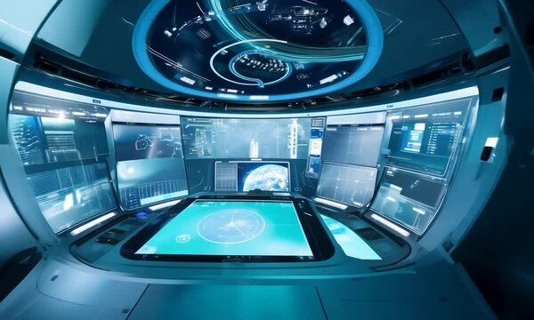 space station interior in space