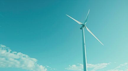 Fototapeta premium Wind Turbine Against a Blue Sky