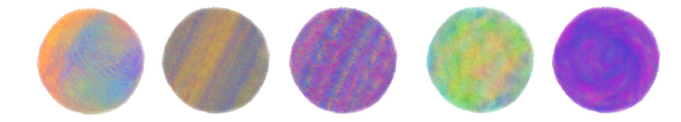 惑星セット、テクスチャイラスト素材