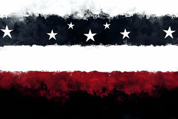 Abstract American Flag Illustration Grunge Style With Red White And Blue Colors