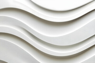 Abstract 3D White Wavy Background with Shadows and Textured Surface