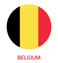 Fototapeta premium Flag Of Belgium, Belgium flag, National flag of Belgium. Circle flag of Belgium.
