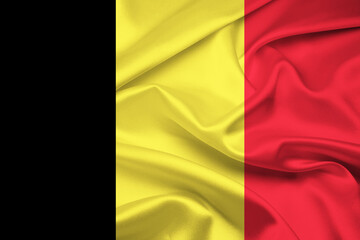 Flag Of Belgium, Belgium flag, National flag of Belgium. Fabric and texture flag of Belgium.