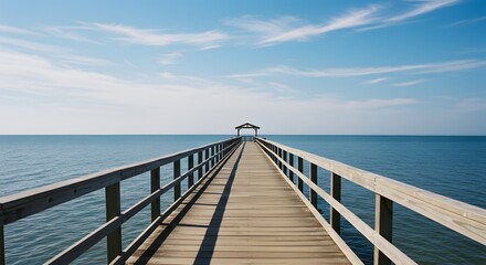 Fototapeta premium Wooden Pier Over Calm Ocean
