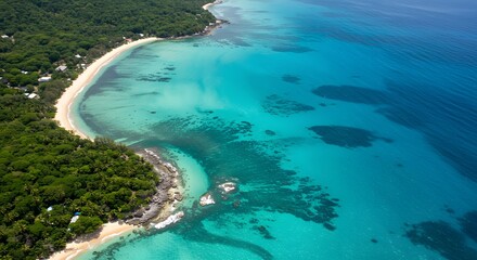 Obraz premium Aerial View of Tropical Coast