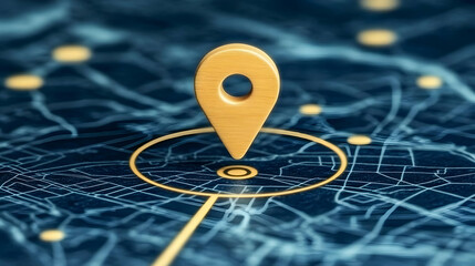 Abstract Map Illustration With Location Pin Navigation Overlay Design