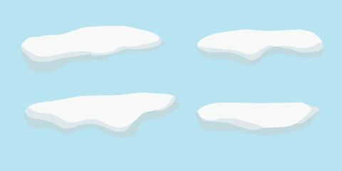 Fototapeta premium set of snow cape set icicles isolated (20241212053905).eps