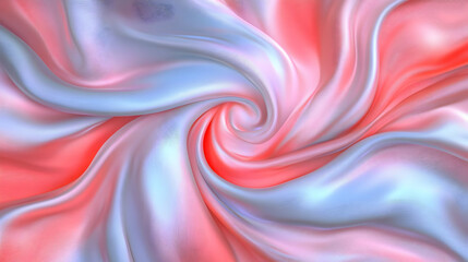 Obraz premium Abstract Silk Swirl Background in Red Silver Gradient Elegant Twirl