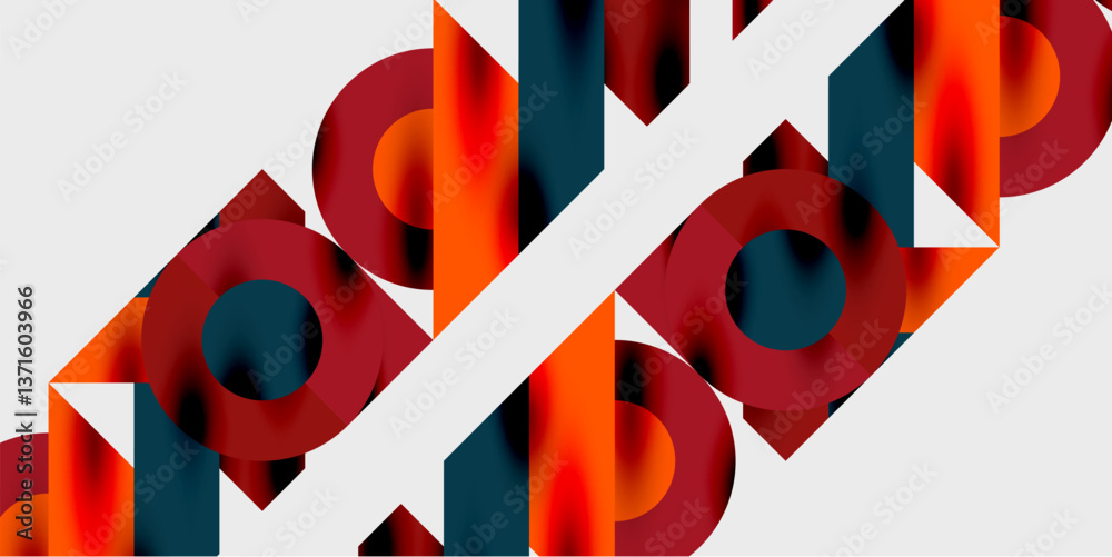 Wall mural vibrant abstract background circles with smooth gradients, creating a dynamic and modern design. ide