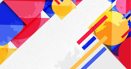 Grainy stain texture geometric abstract background with circles, squares and lines. Vector Illustration For Wallpaper, Banner, Background, Card, Book Illustration, landing page