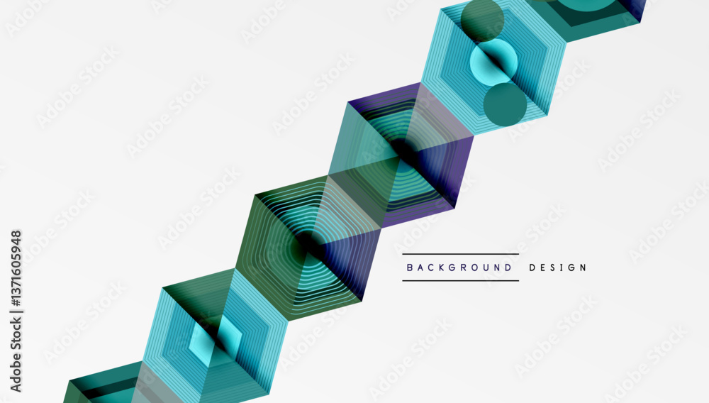 Poster hexagons design geometric abstract background
