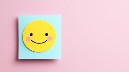 World Laughter Day smile face Smiley face sticker on pastel background.