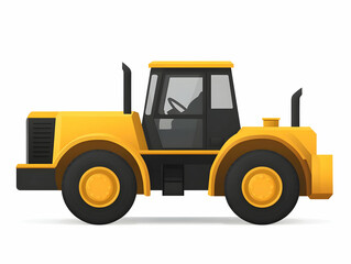 Fototapeta premium Illustration of a Yellow Tractor Isolated on a White Background