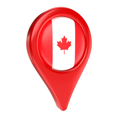 3D Canada Flag Map Marker – Travel, Navigation, and Location Icon