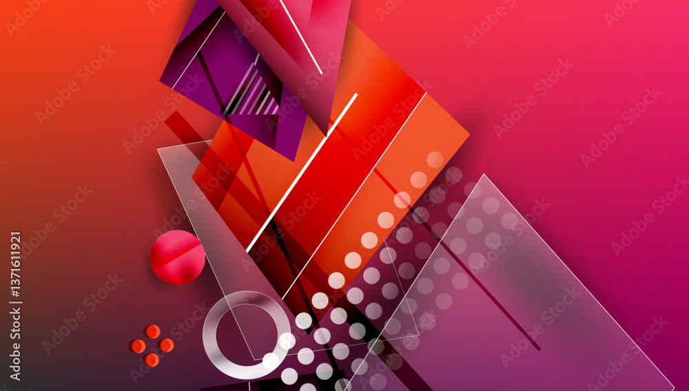 Poster Abstract background geometric design with colorful gradients