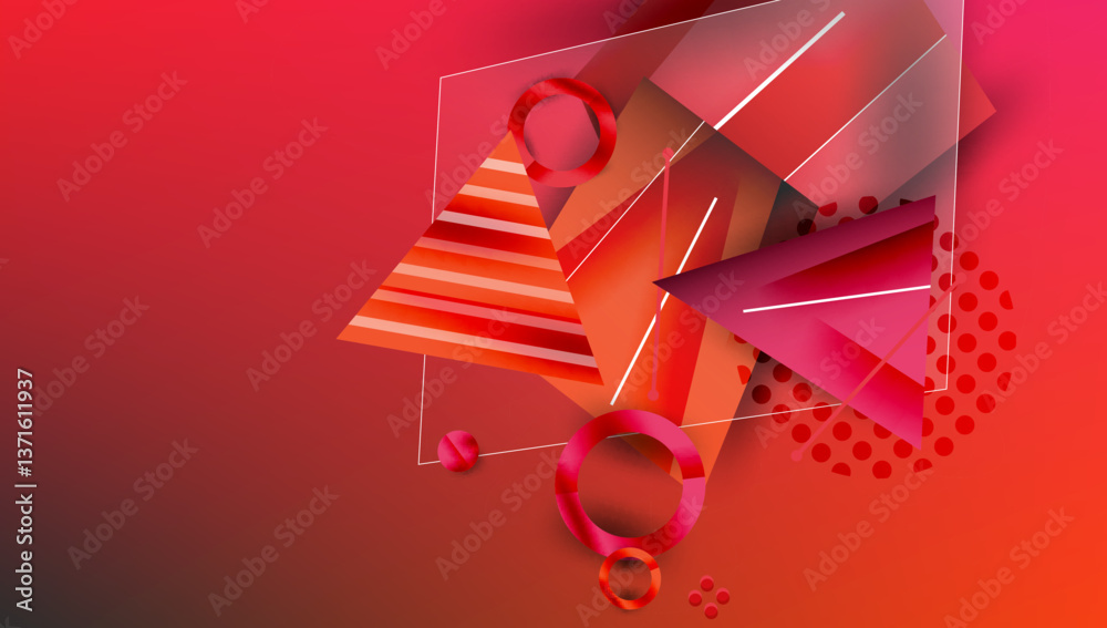 Poster creative triangles and circles composition